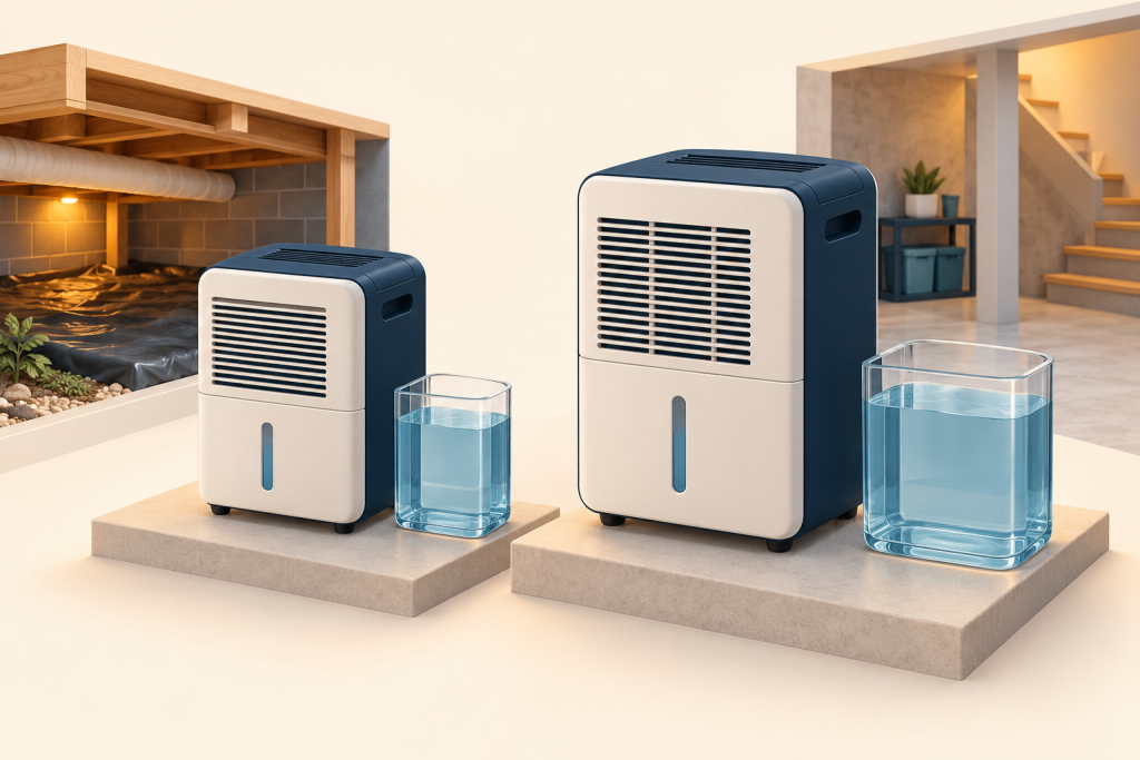Conceptual comparison of capacity and cabinet size