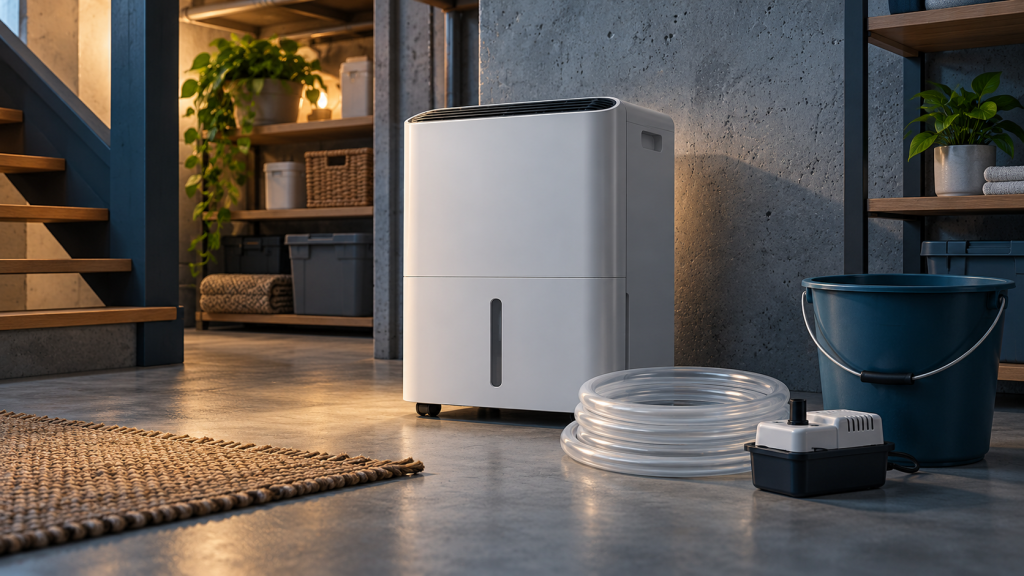 Conceptual illustration: Best basement dehumidifiers with a pump
