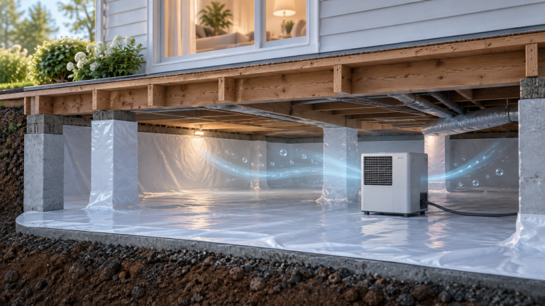 Conceptual illustration: Do you need a dehumidifier in an encapsulated crawl space